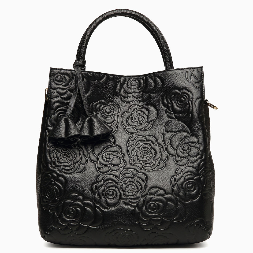 Camelia Embossed Tote Bag